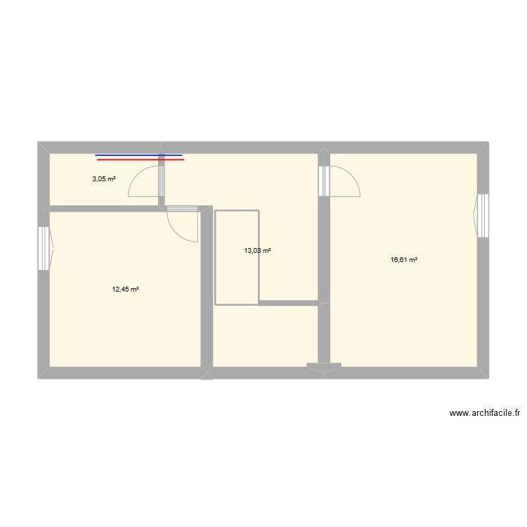 Montreuil Vierge. Plan de 6 pièces et 91 m2