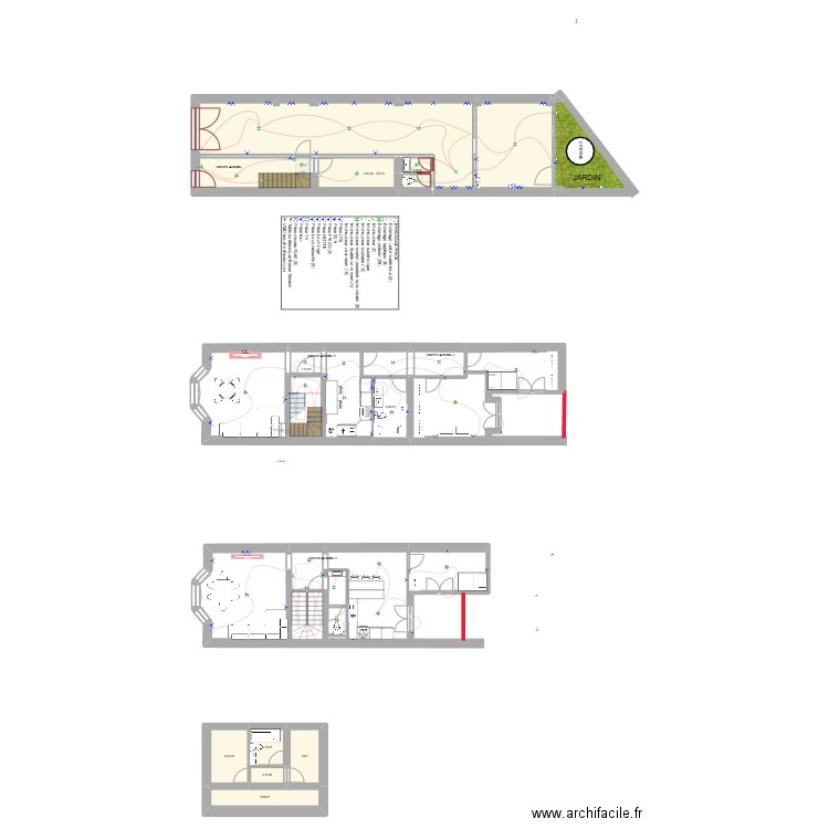 ssol+ coșble+RDC+ET 1 F.CHELEA ELEC. Plan de 11 pièces et 160 m2