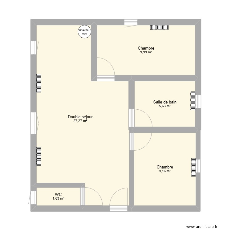 Roman 4 - Malorine. Plan de 5 pièces et 54 m2