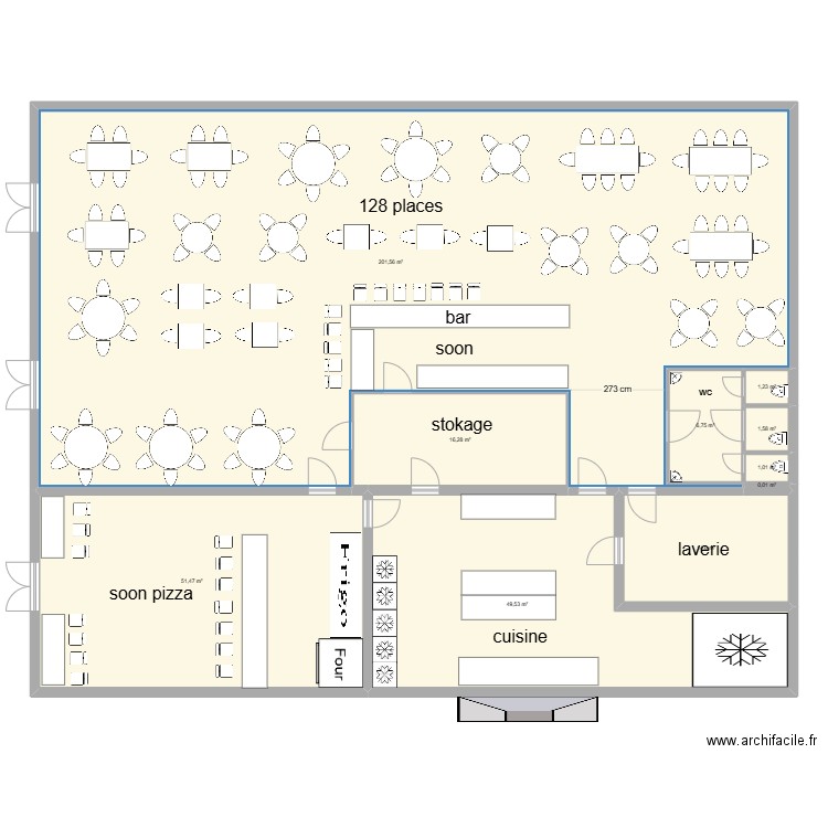 soon pizza 1.11. Plan de 10 pièces et 344 m2