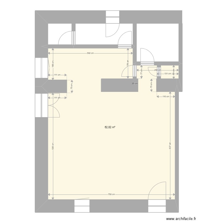  Augan 6 Caradec. Plan de 1 pièce et 63 m2