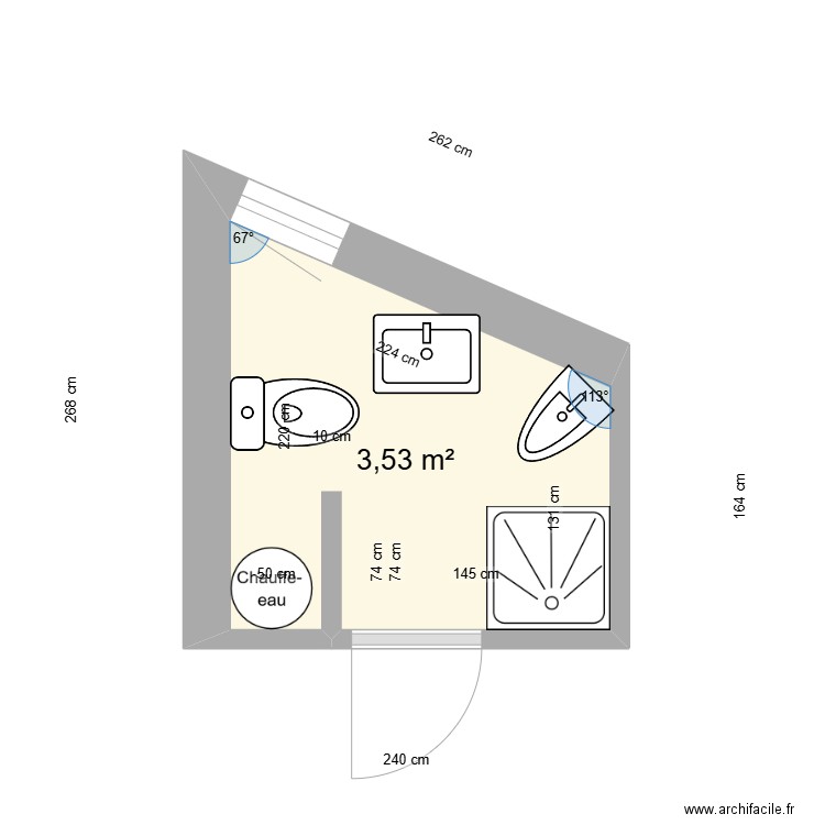 Albertini Louise - Init. Plan de 1 pièce et 4 m2