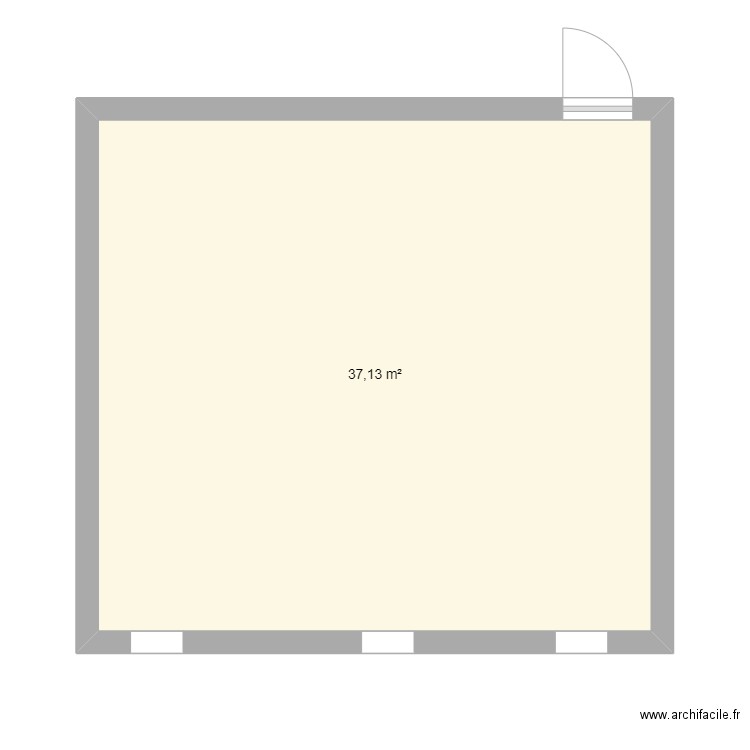 CHQNTIER GROUPE. Plan de 1 pièce et 37 m2