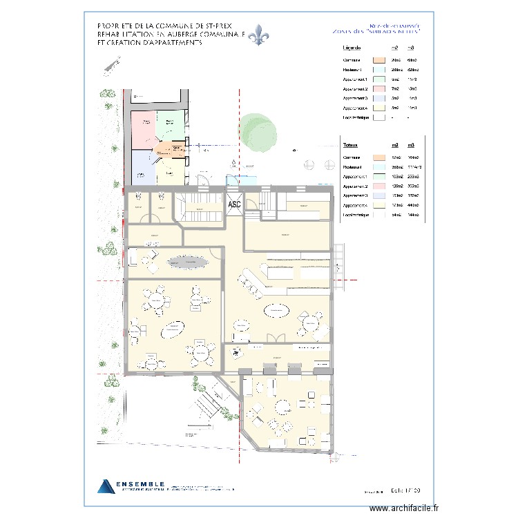 Auberge St prex. Plan de 13 pièces et 301 m2