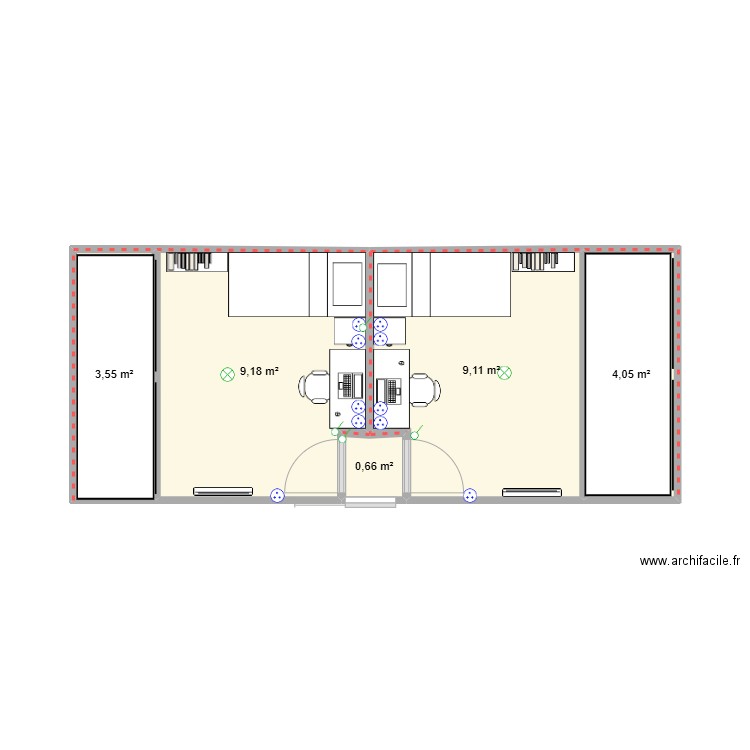 COMBLE. Plan de 5 pièces et 27 m2