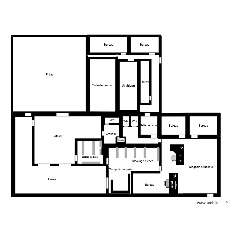 framateq. Plan de 22 pièces et 156 m2