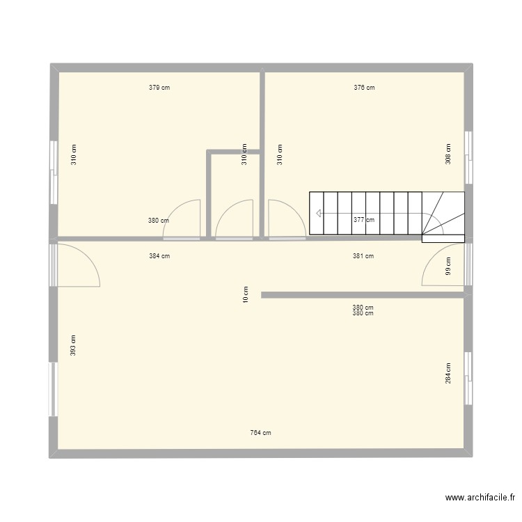 Maison stain. Plan de 3 pièces et 53 m2