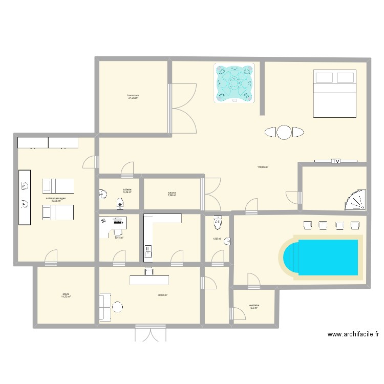 Laura . Plan de 10 pièces et 320 m2