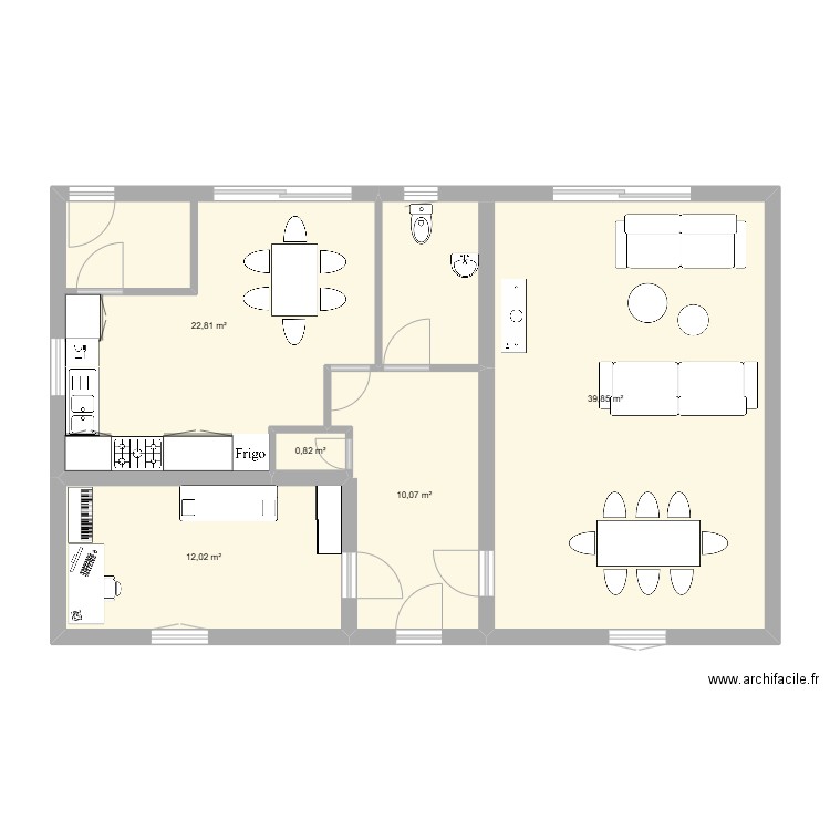 Chasse au trésor. Plan de 5 pièces et 86 m2