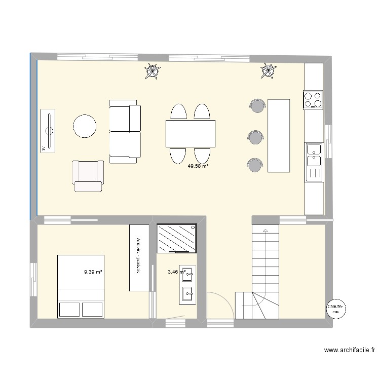 PENESTIN PROJET 2. Plan de 3 pièces et 62 m2