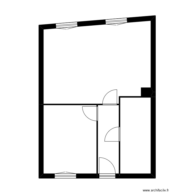 Plantierbb rdc g. Plan de 4 pièces et 48 m2