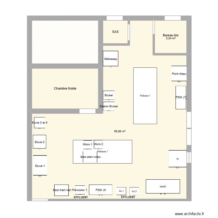 gie echelle 2. Plan de 5 pièces et 81 m2