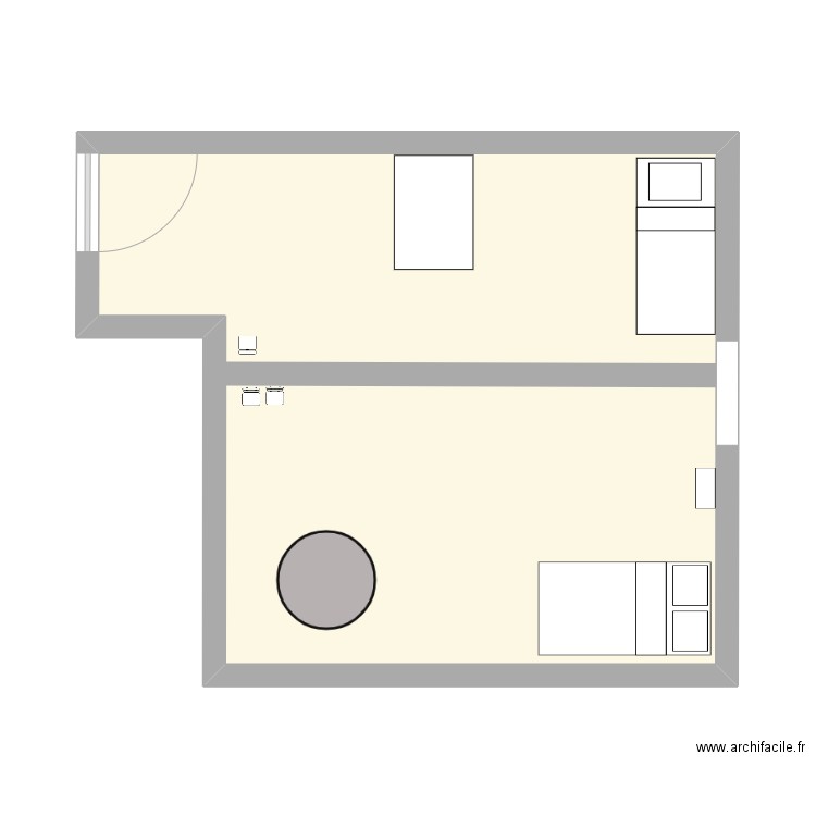 Menuiserie. Plan de 1 pièce et 35 m2