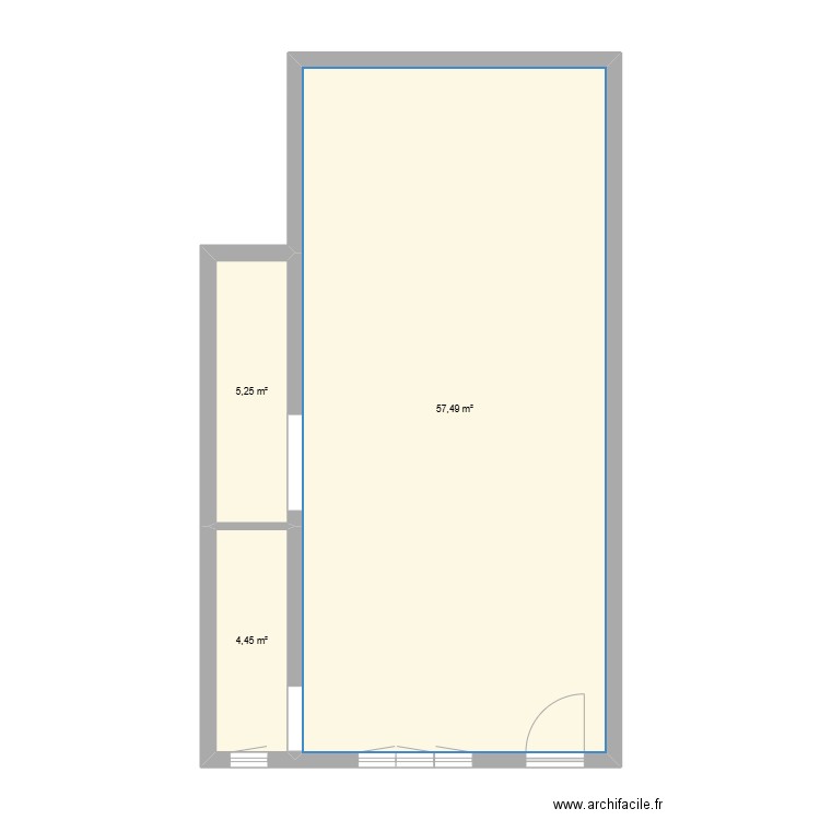 Rez-de-Chaussé - Appartement. Plan de 3 pièces et 67 m2