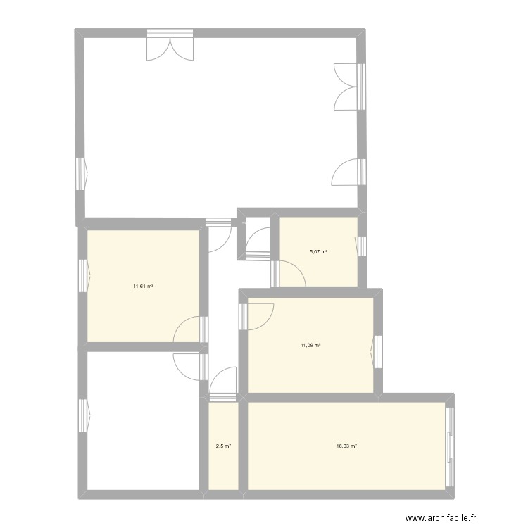 maison pdv. Plan de 5 pièces et 46 m2