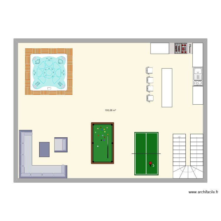 CHANTIER 3. Plan de 1 pièce et 100 m2