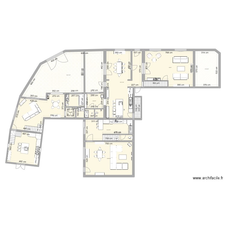 maison mamie bureau 5.1. Plan de 35 pièces et 496 m2