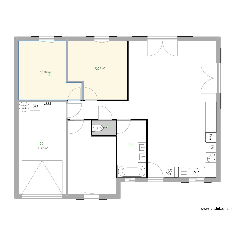 Maison CAMUS . Plan de 4 pièces et 39 m2