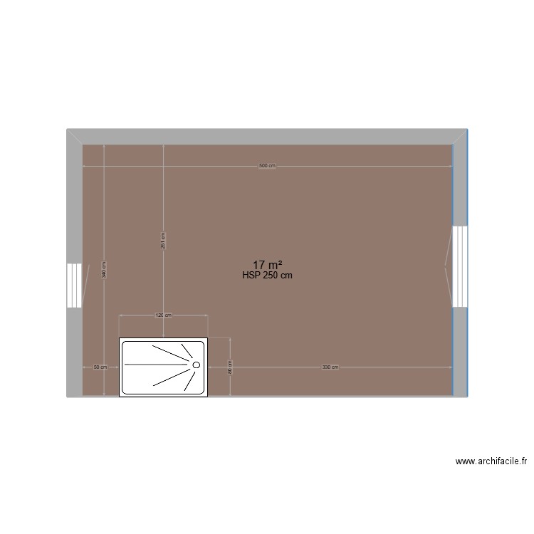 new. Plan de 1 pièce et 17 m2