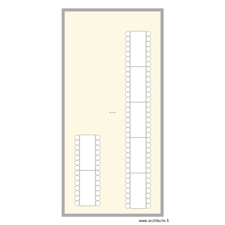 salle mariage. Plan de 1 pièce et 202 m2