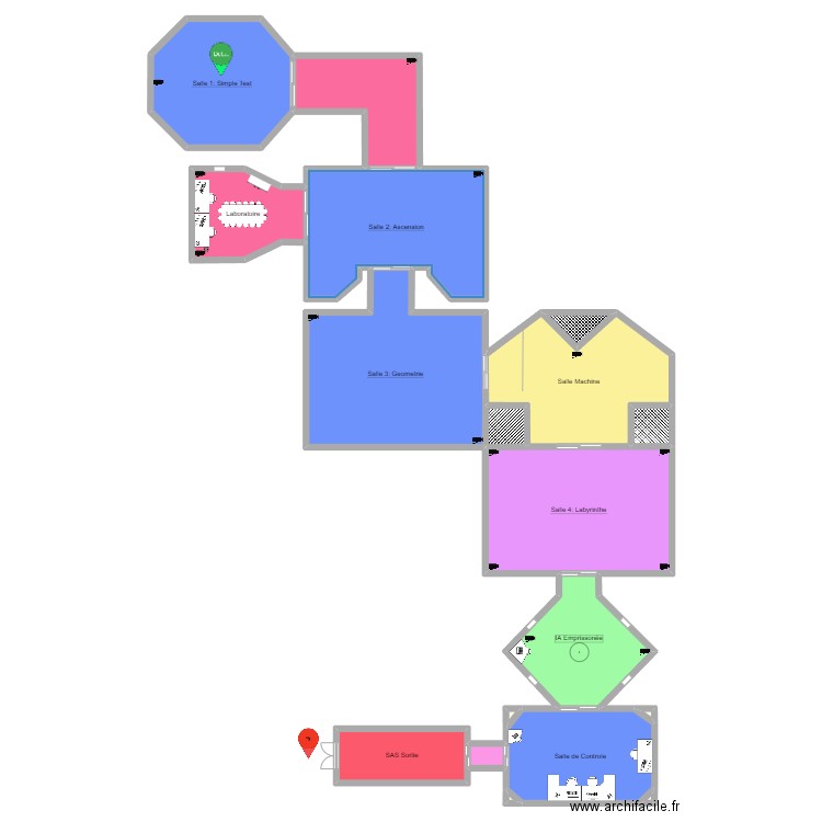 LD_AR1A. Plan de 18 pièces et 424 m2