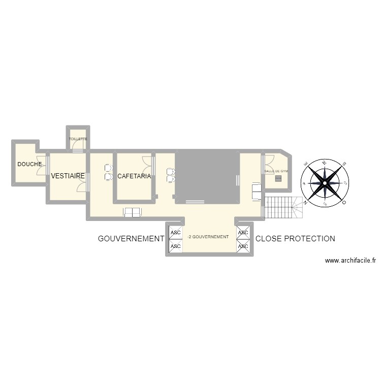 -2 accueille close. Plan de 7 pièces et 92 m2