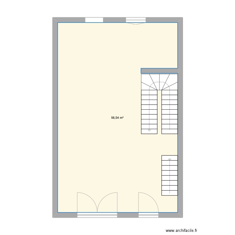 17 CHALAUD. Plan de 1 pièce et 57 m2