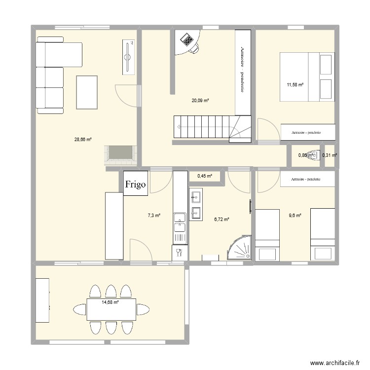 TP1 - Schéma physique Simple. Plan de 10 pièces et 100 m2