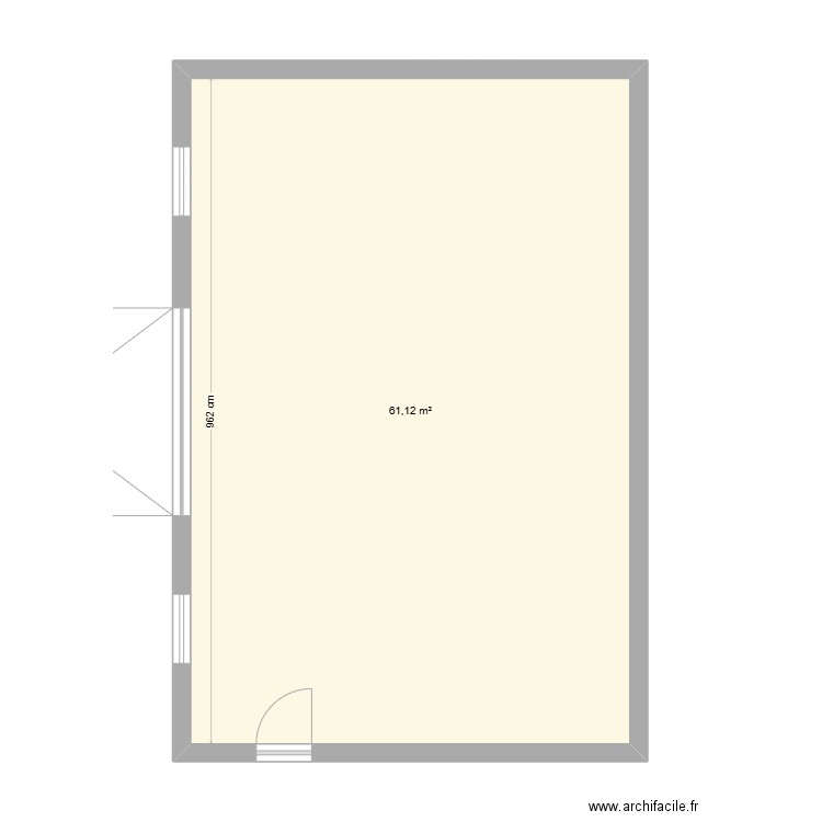 GARAGE. Plan de 1 pièce et 61 m2