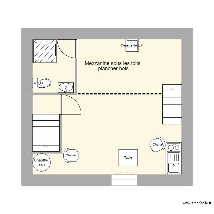 BOHEMIENS 1 TER R+2. Plan de 3 pièces et 28 m2