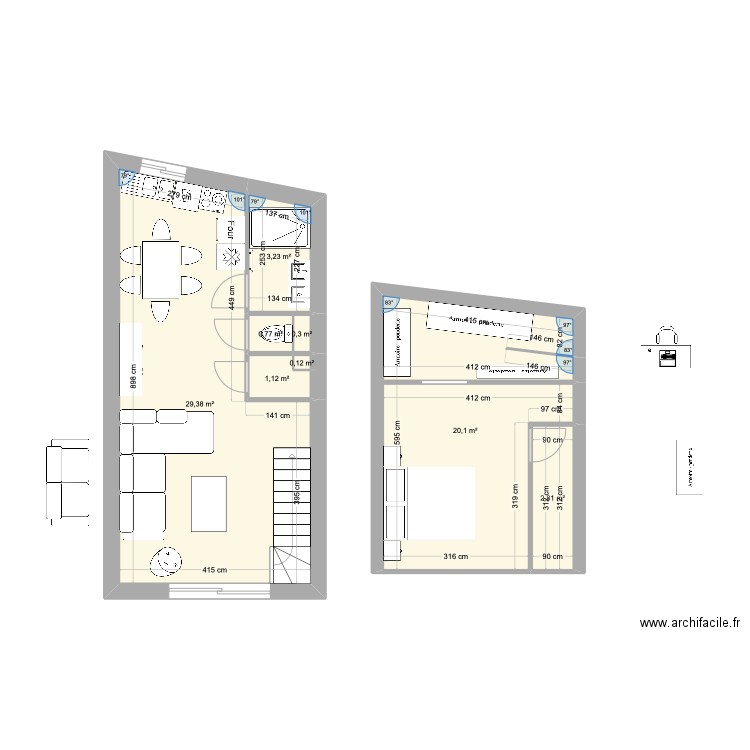 Appart Mauguio final ?. Plan de 8 pièces et 58 m2