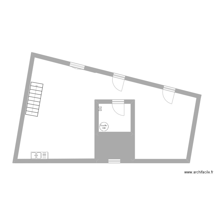 Ernee 4 rte de fougeres. Plan de 2 pièces et 7 m2