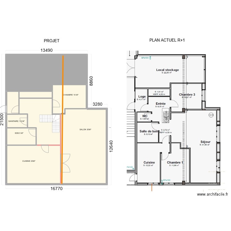 LOGT COS R+1. Plan de 7 pièces et 306 m2