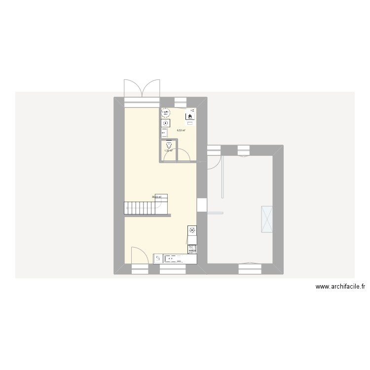 st maurice. Plan de 3 pièces et 47 m2