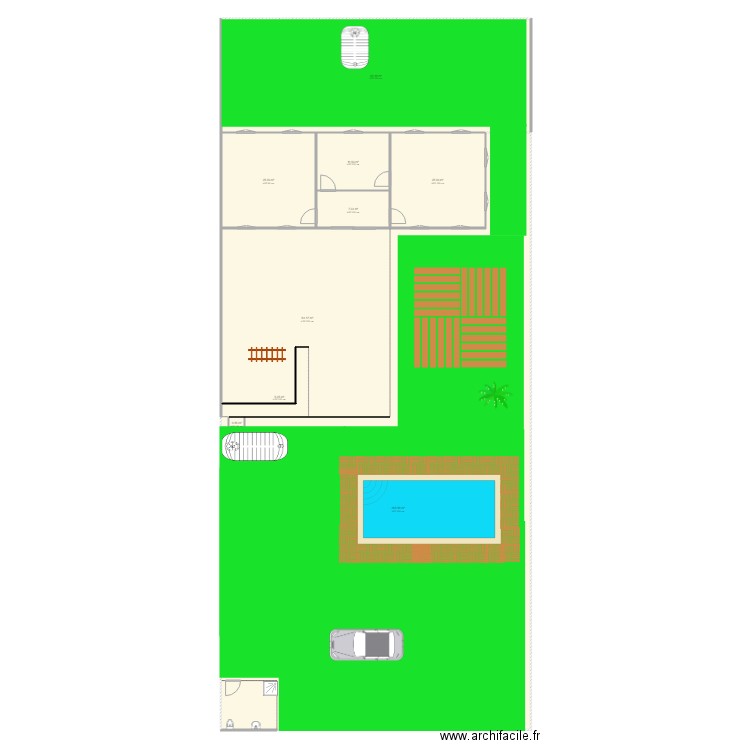 Villa 1  avec piscine . Plan de 9 pièces et 616 m2