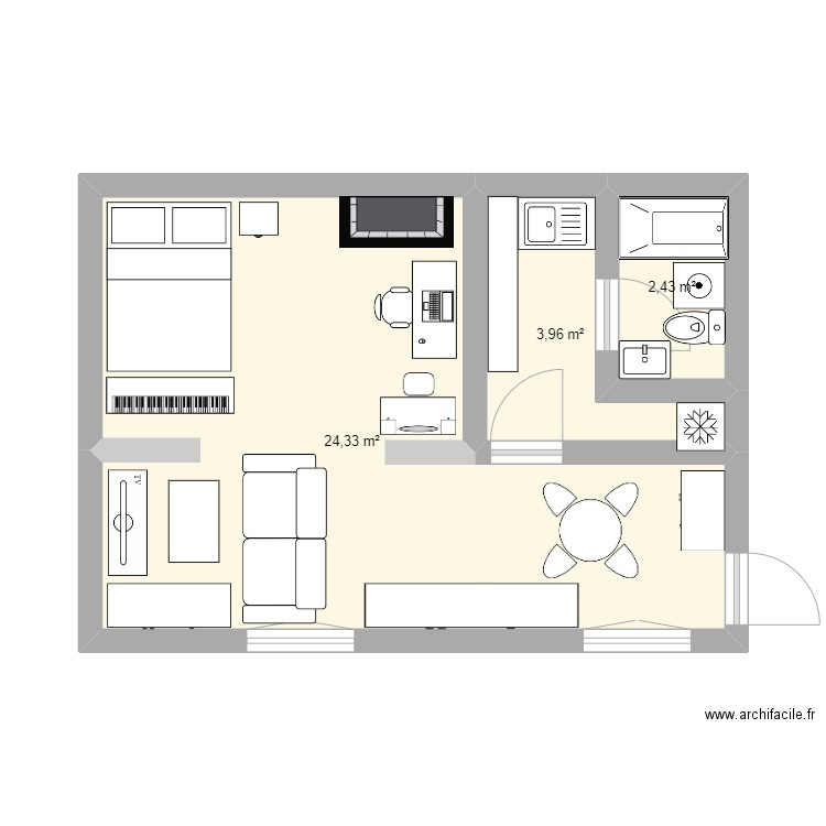 Nouvel appart. Plan de 3 pièces et 31 m2