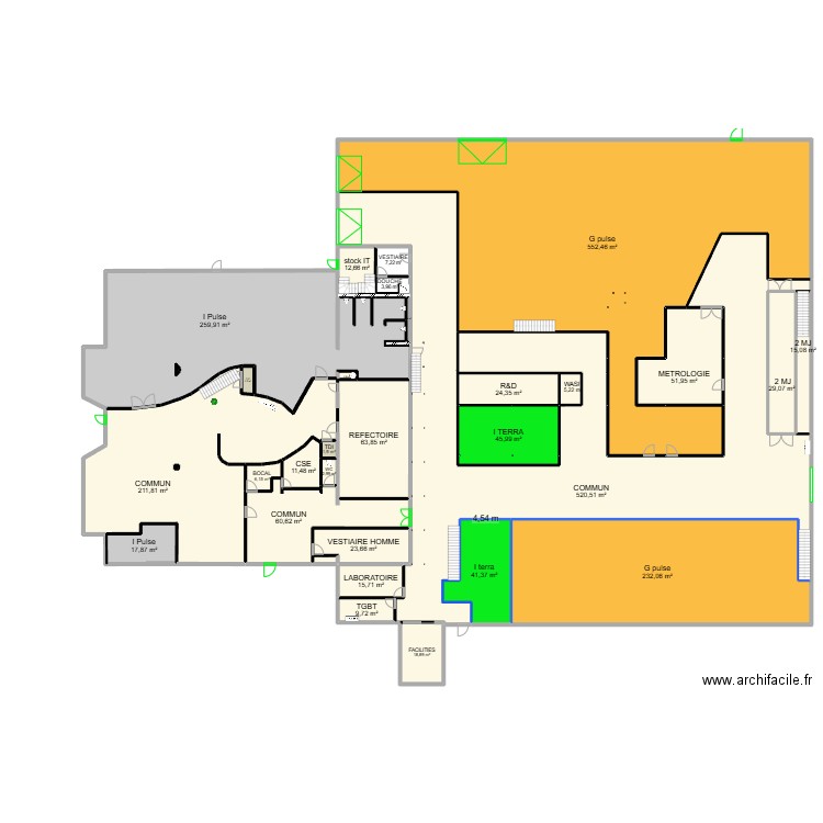 VOLTA RDC V m² avenir 07/03/25. Plan de 32 pièces et 2272 m2