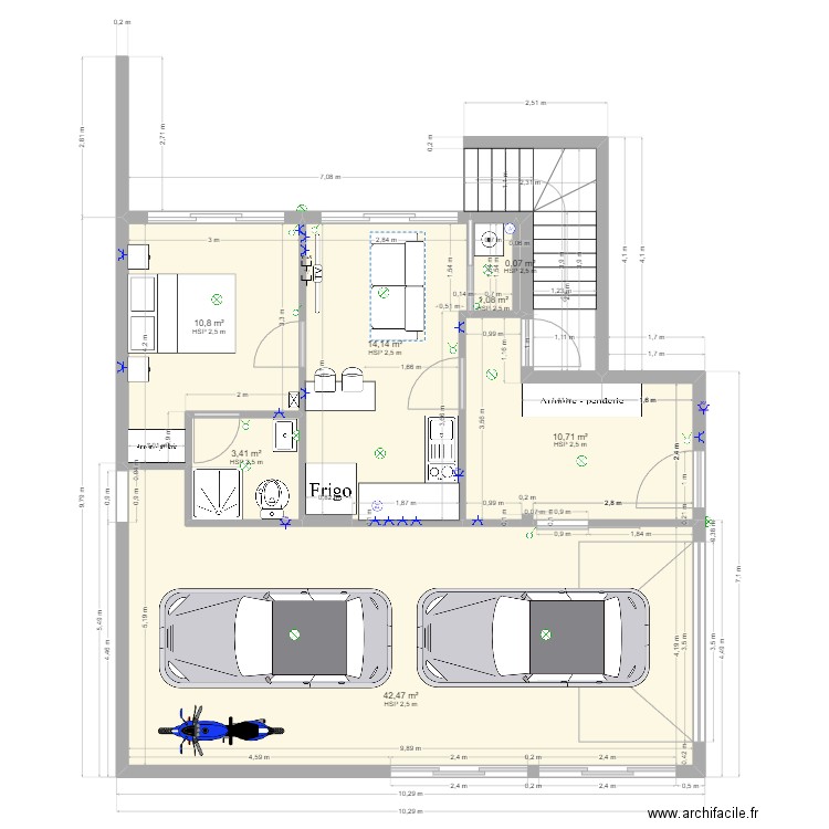 camille bigot. Plan de 7 pièces et 83 m2