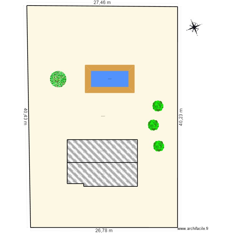 plan piscine. Plan de 4 pièces et 1220 m2