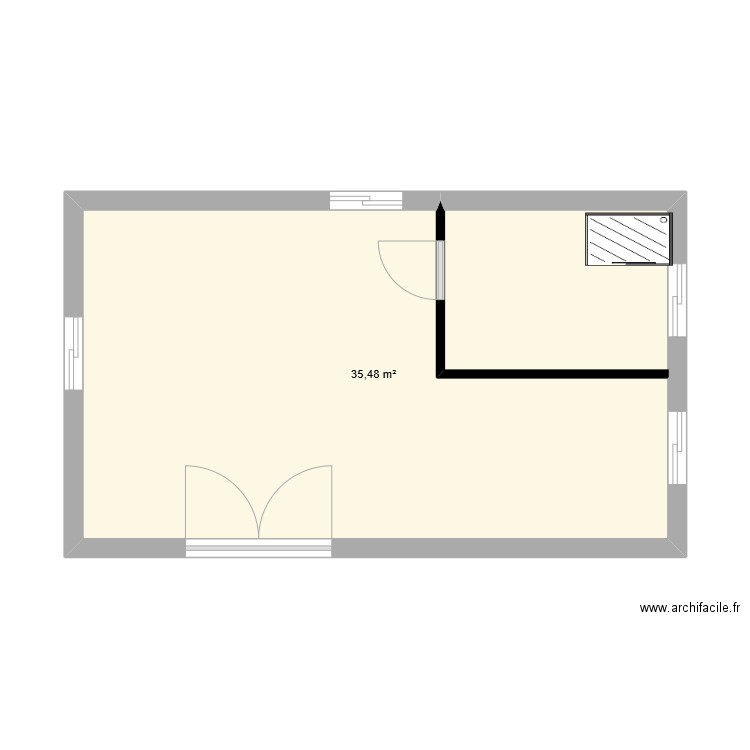 ESSAI 1 FD. Plan de 1 pièce et 35 m2