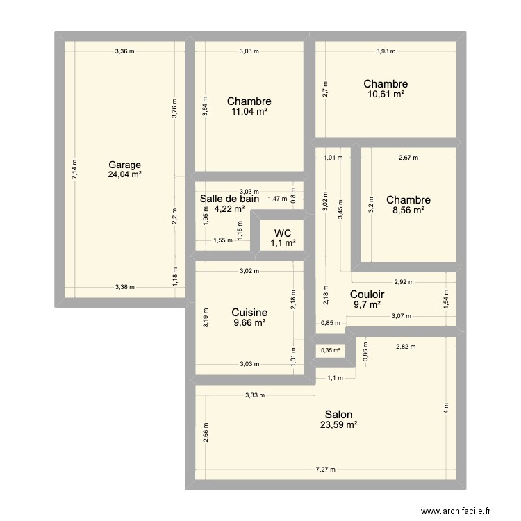 Naninne. Plan de 10 pièces et 103 m2