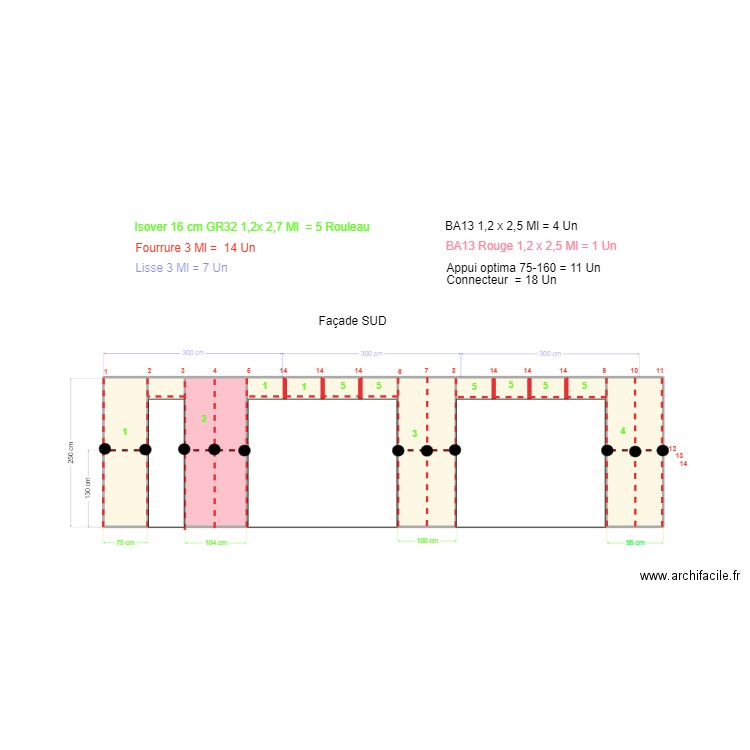 PLAN PLACO RDC SUD. Plan de 10 pièces et 23 m2