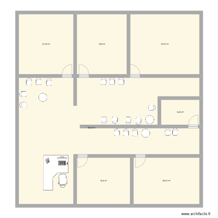 PLAN CABINET. Plan de 7 pièces et 211 m2