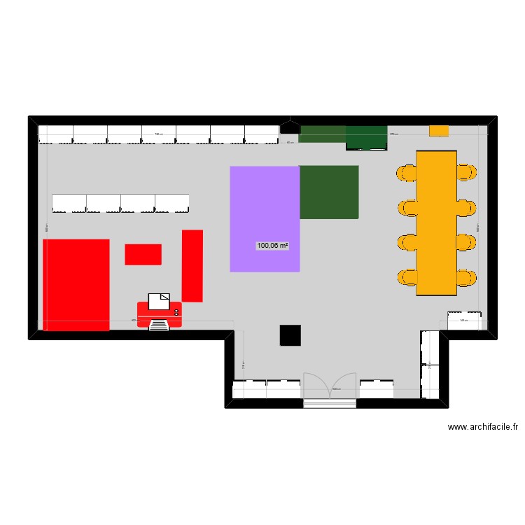 PLAN C. Plan de 1 pièce et 100 m2