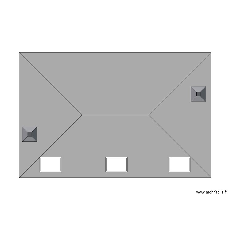 Vue toit avec velux. Plan de 0 pièce et 0 m2