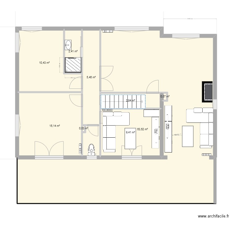 RDC MODIF 1. Plan de 9 pièces et 109 m2