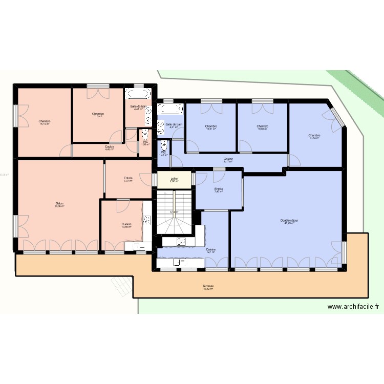 FLANDIN. Plan de 41 pièces et 1500 m2