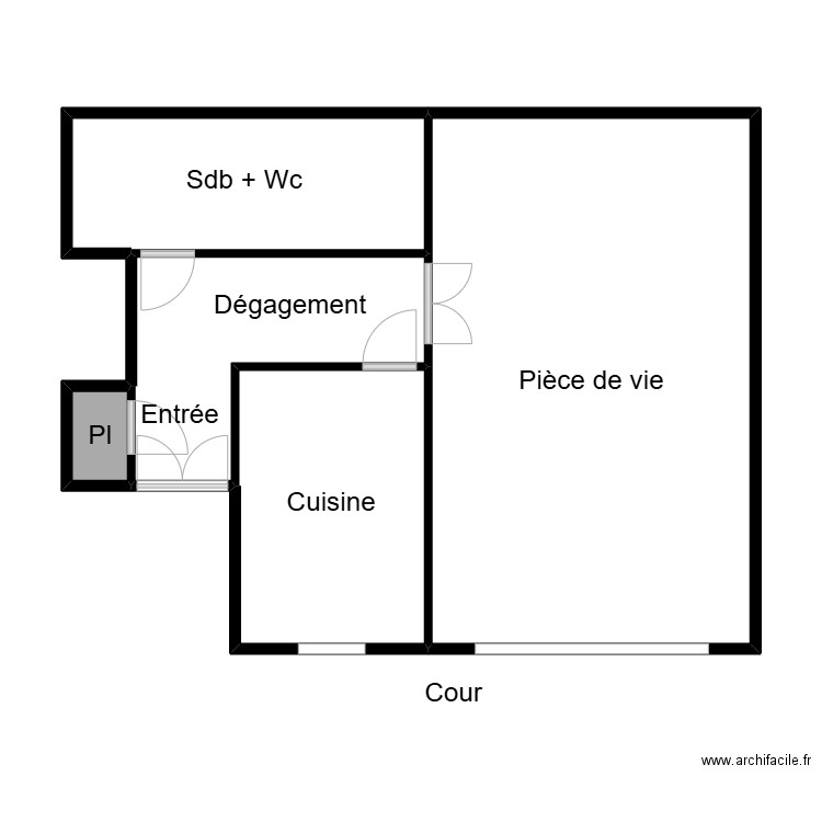 MAURY.. Plan de 5 pièces et 70 m2