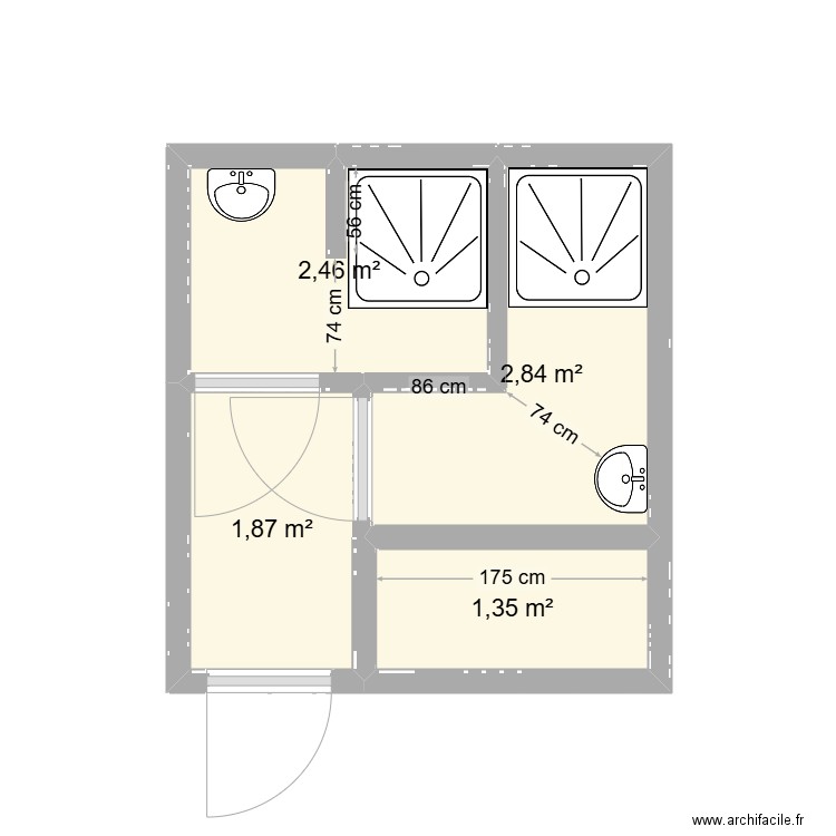 SDB ARIA GAUCHE 1.2. Plan de 4 pièces et 9 m2