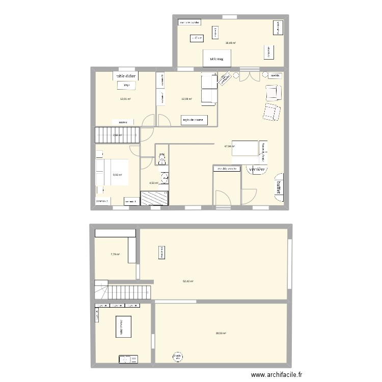 Plan breuil entrée côté. Plan de 11 pièces et 197 m2